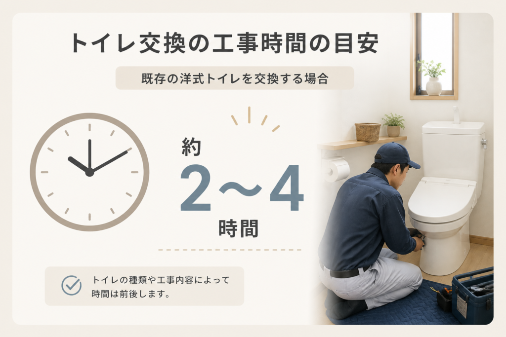 トイレ交換の工事時間の目安の画像