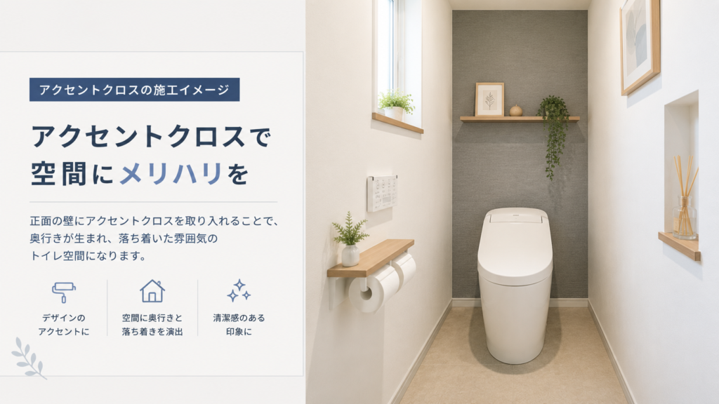 アクセントクロスとトイレの画像