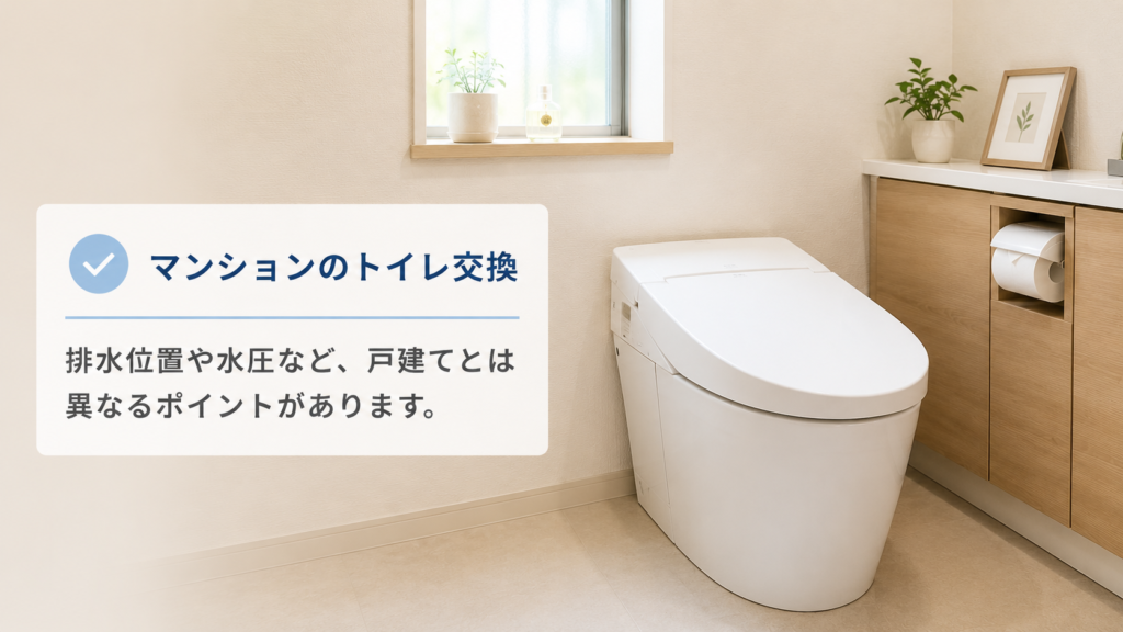マンションのトイレ交換工事のイメージ