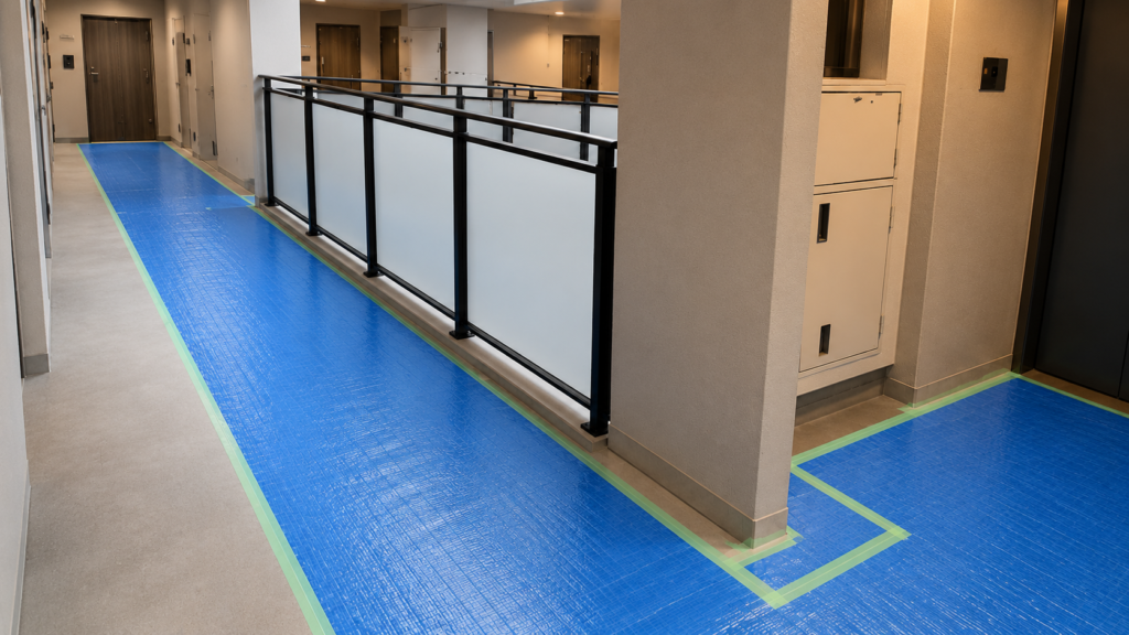 マンションの共用部の養生のイメージ