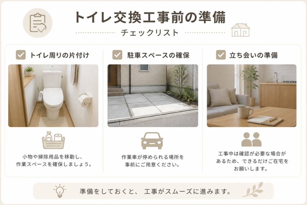 トイレ交換前の準備することの画像