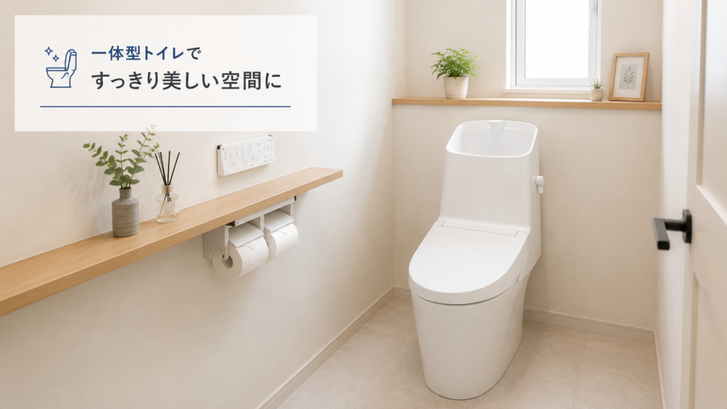 一体型トイレのすっきりした空間イメージ