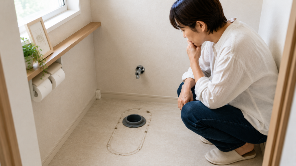 排水芯に悩んでいる画像