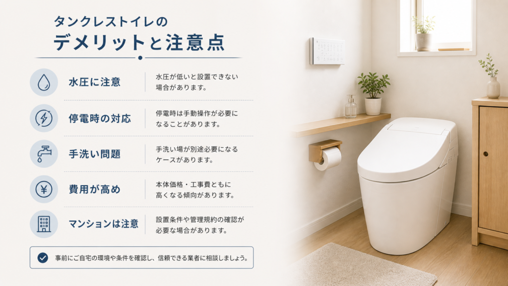 タンクレストイレのデメリットの画像