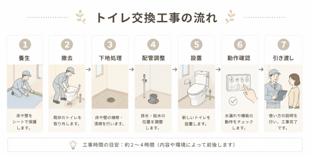 トイレ交換工事の流れ