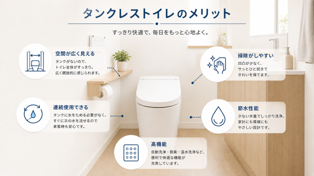 タンクレストイレのメリットの画像