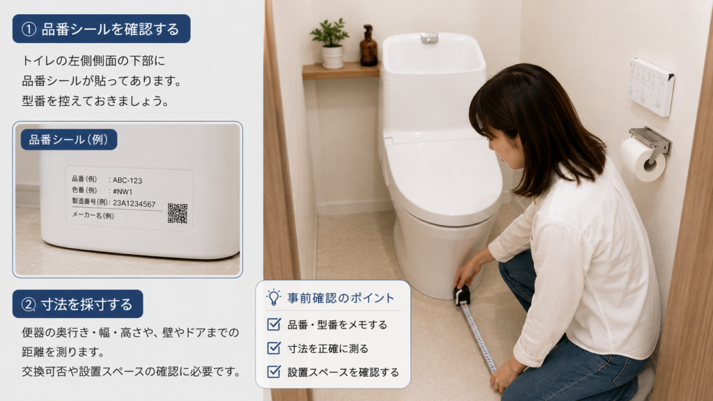 トイレ交換で自分でできる確認事項の画像